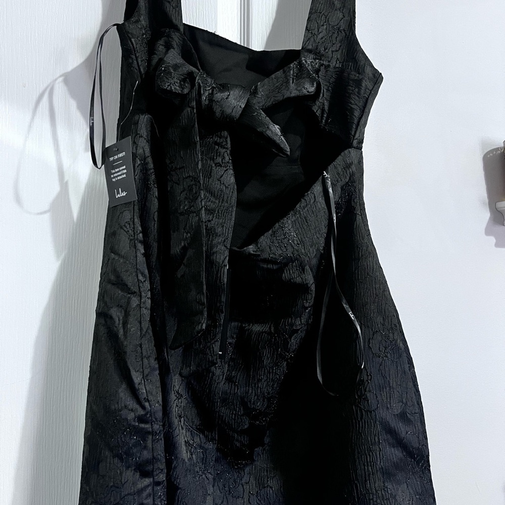 Lulu's Black Square-Neck Mini Dress - Size Large - Picture 10 of 11